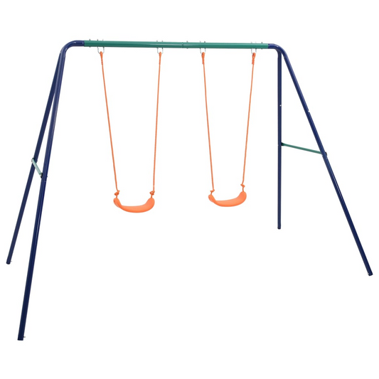 vidaXL Swing Set with 2 Seats Steel - Outdoor Play Equipment for Kids