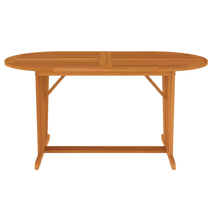 vidaXL Patio Table 63"x33.5"x29.5" Solid Wood Eucalyptus