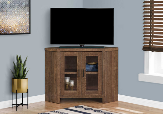 42" Brown Particleboard Cabinet Enclosed Storage TV Stand