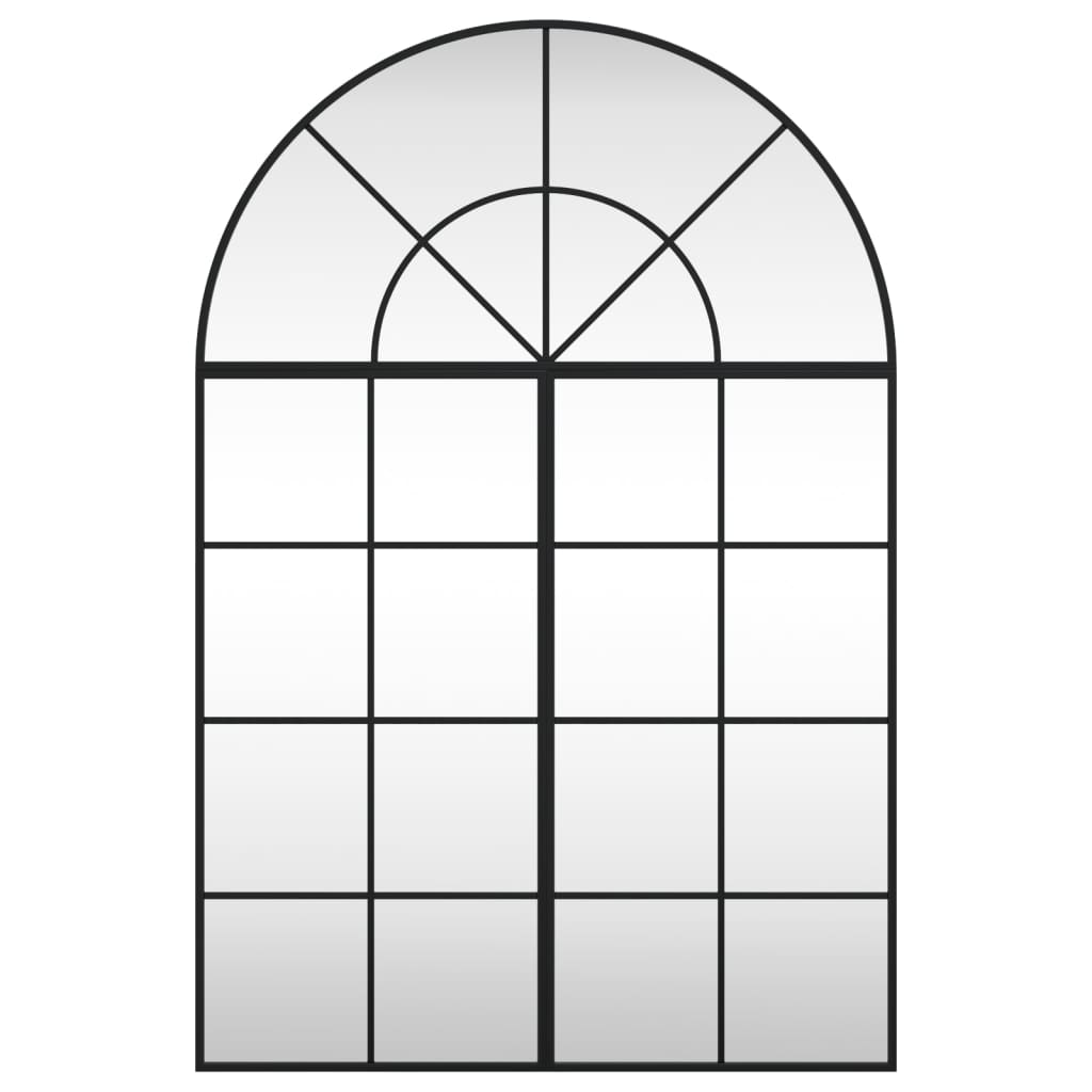 vidaXL Wall Mirror Black 31.5"x47.2" Arch Iron - Stylish Home Decor