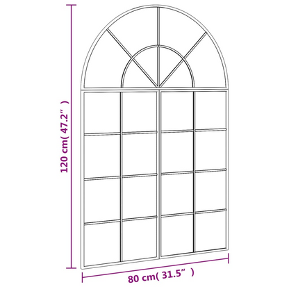 vidaXL Wall Mirror Black 31.5"x47.2" Arch Iron - Stylish Home Decor