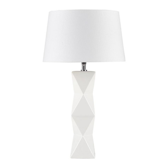 Kenlyn Table Lamp: Modern Geometric Ceramic Lamp | INK+IVY