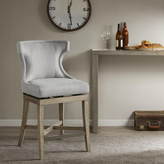 Carson Counter Stool with Swivel Seat - Elegant Wingback Style Dining Chair
