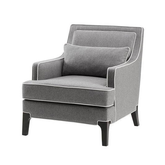 Collin Arm Chair - Refined and Relaxed Chair with Grey Upholstery