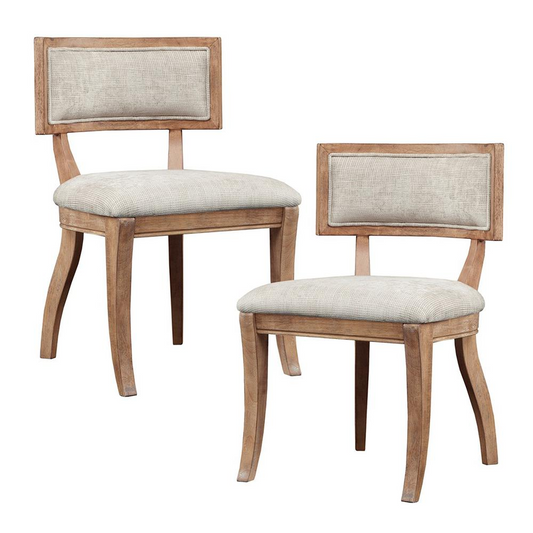 Marie Dining Chair (Set of 2) - Classic Curved Back Design | Upholstered Seat | Solid Wood Frame