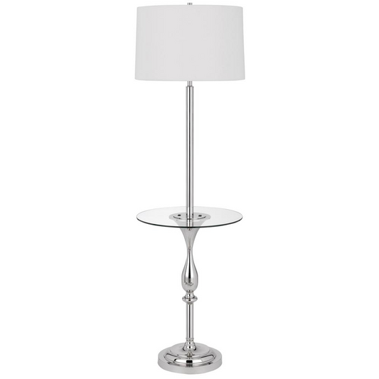150W 3-Way Sturgis Metal Floor Lamp with Glass Tray Table
